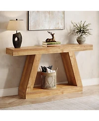 Tribesigns Farmhouse Console Table, 55-Inch Rustic Sofa Table with Storage, Industrial Wooden Entryway Table for Hallway, Living Room