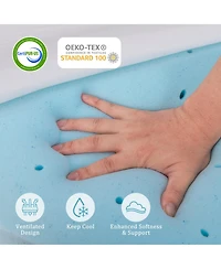 Gouun 3 Inch Gel-Infused Memory Foam Mattress Topper with Removable Cover-Twin Size