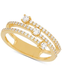 Forever Grown Diamonds Lab Grown Diamond Coil Ring (1/2 ct. t.w.) in 14k Gold-Plated Sterling Silver