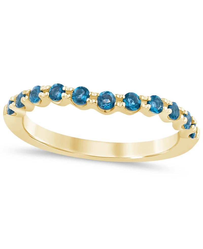 London Blue Topaz (2-3/4 ct. t.w.) & Diamond (1/2 Bridal Set 14k Gold
