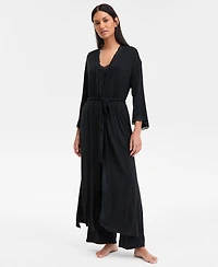 I.n.c. International Concepts Women's Lace-Trim Knit Robe, Exclusively at Macy's