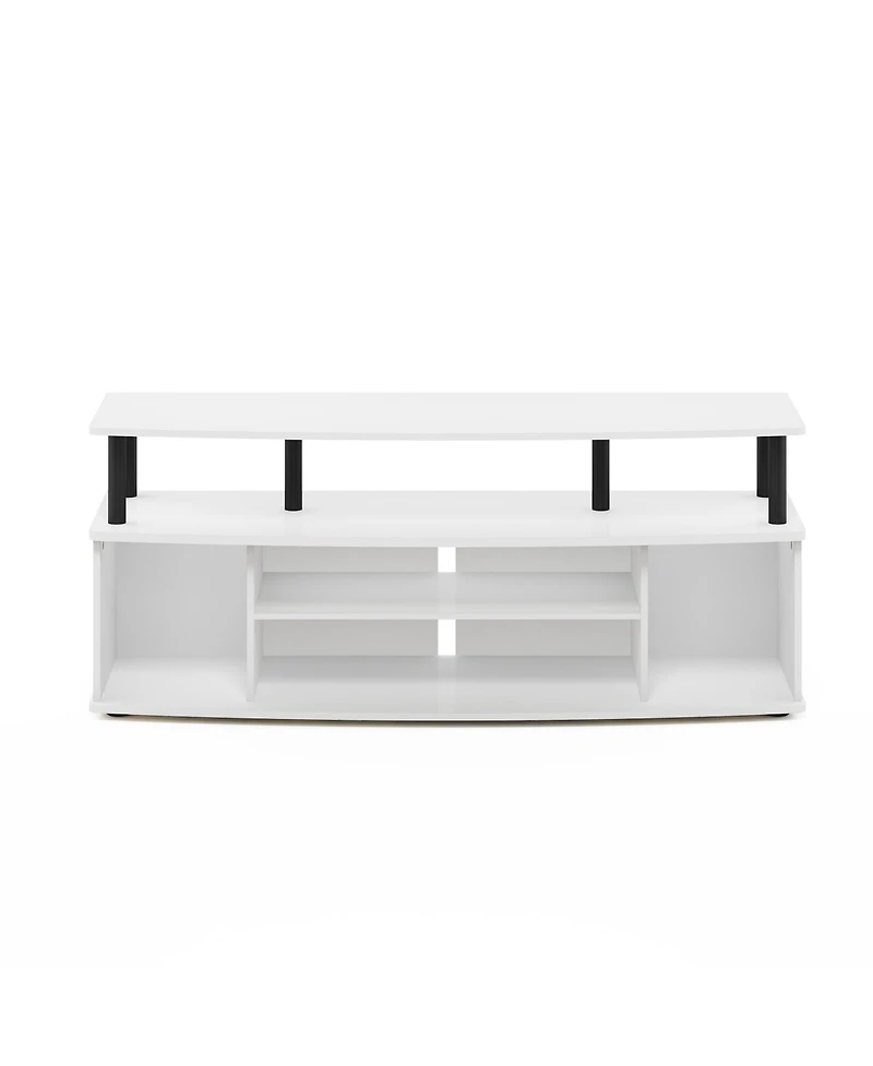 Furinno Jaya Large Entertainment Center Hold up to 55 in. Tv, White & Black