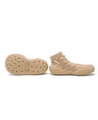 Komuello Toddler First Walk Sock Shoes - Cable Dark Beige