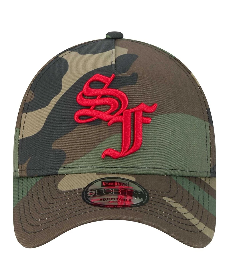New Era Men's Camo San Francisco 49ers Mystic Camo A-Frame 9FORTY Adjustable Hat