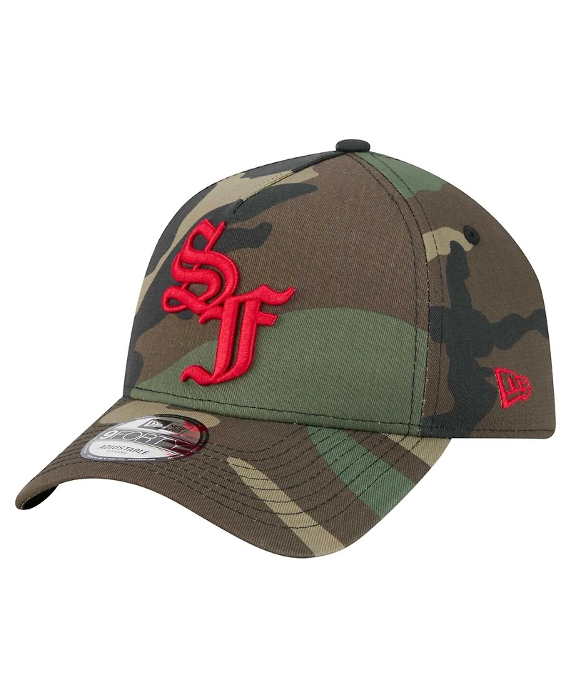 New Era Men's Camo San Francisco 49ers Mystic Camo A-Frame 9FORTY Adjustable Hat