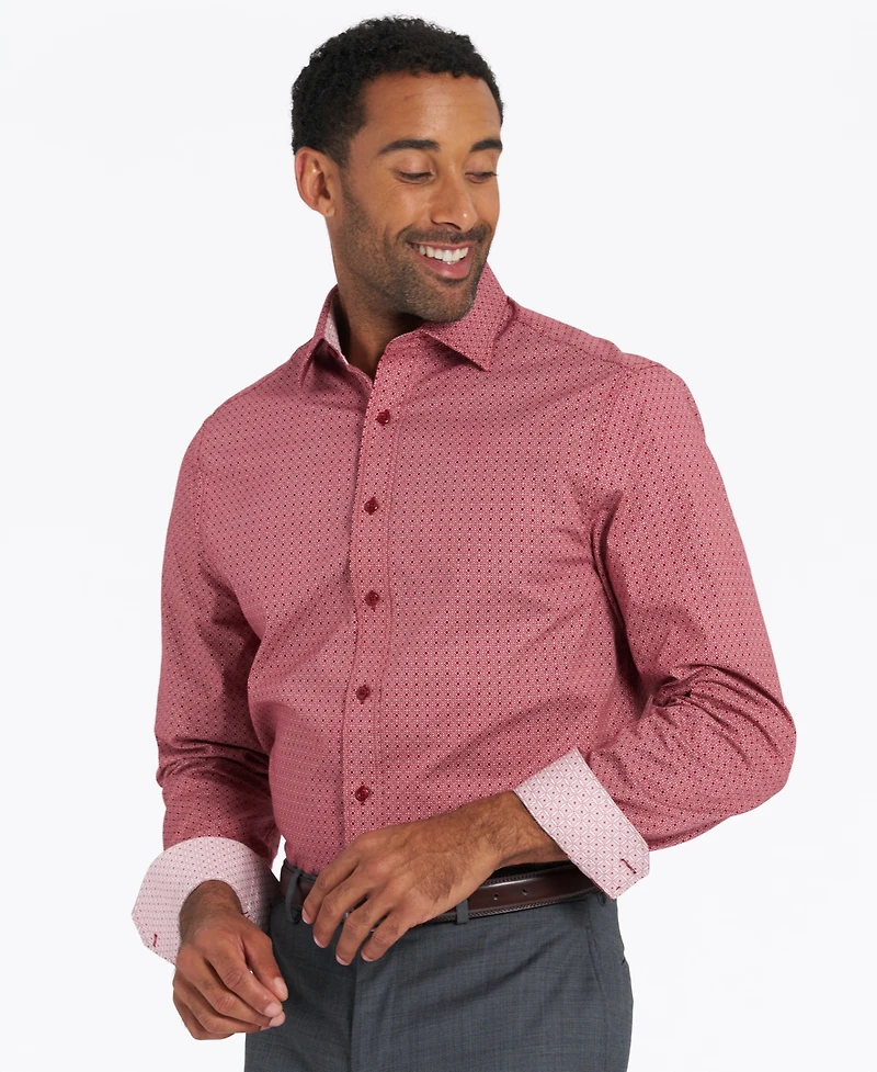 Nick Graham Men's Modern-Fit Medallion Tile Dress Shirt