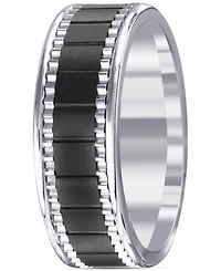 Men's Black Ceramic & Stainless Steel Band