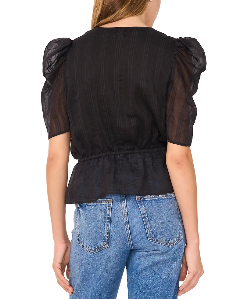 1.state Women's Puff-Sleeve Peplum Top