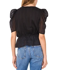 1.state Women's Puff-Sleeve Peplum Top