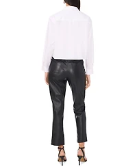 Vince Camuto Women's Poplin Grommet-Trim Button-Front Top