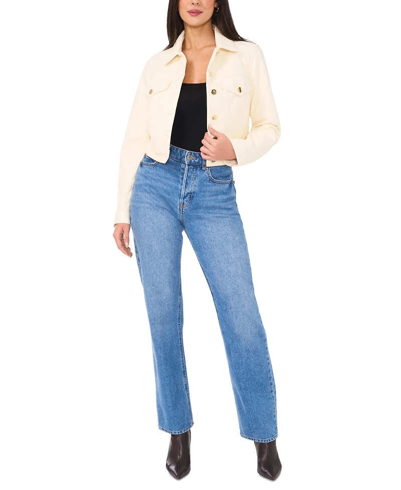 Vince Camuto Women's Faux-Leather Cropped Jacket