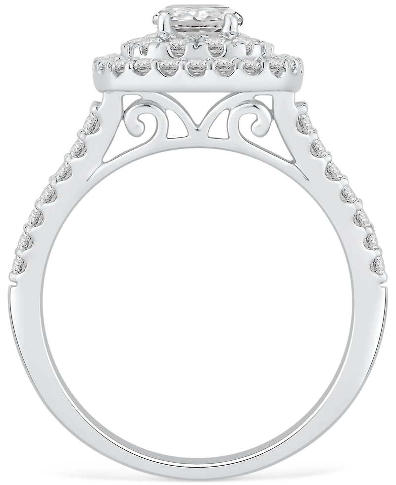 Gia Certified Diamond Double Halo Engagement Ring (1-1/4 ct. t.w.) in 14k White Gold