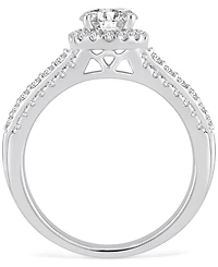 Gia Certified Diamond Halo Engagement Ring (1-1/3 ct. t.w.) in 14k White Gold