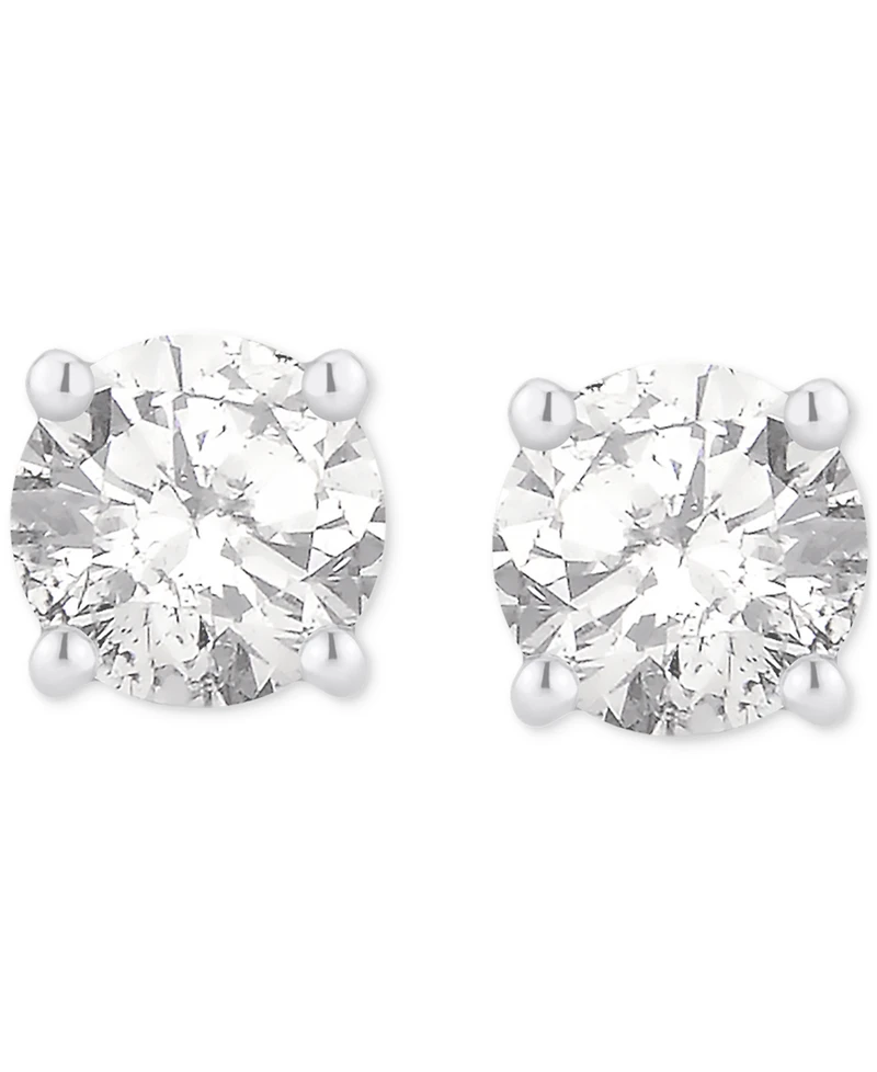 Gia Certified Diamond Stud Earrings (1/2 ct. t.w.) in 14k White Gold
