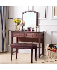 Gymax Pu Leather Piano Keyboard Bench Padded Cushion Double Seat Storage