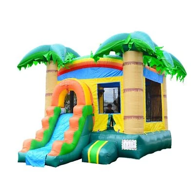 Herokiddo Tropical Breeze Commercial Grade Inflatable Bounce House Water Slide Combo Outdoor Playno Blower Pool Included