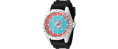 Invicta Men's 47861 Nfl Miami Dolphins Quartz Multifunction Light Blue, Orange Dial Watch