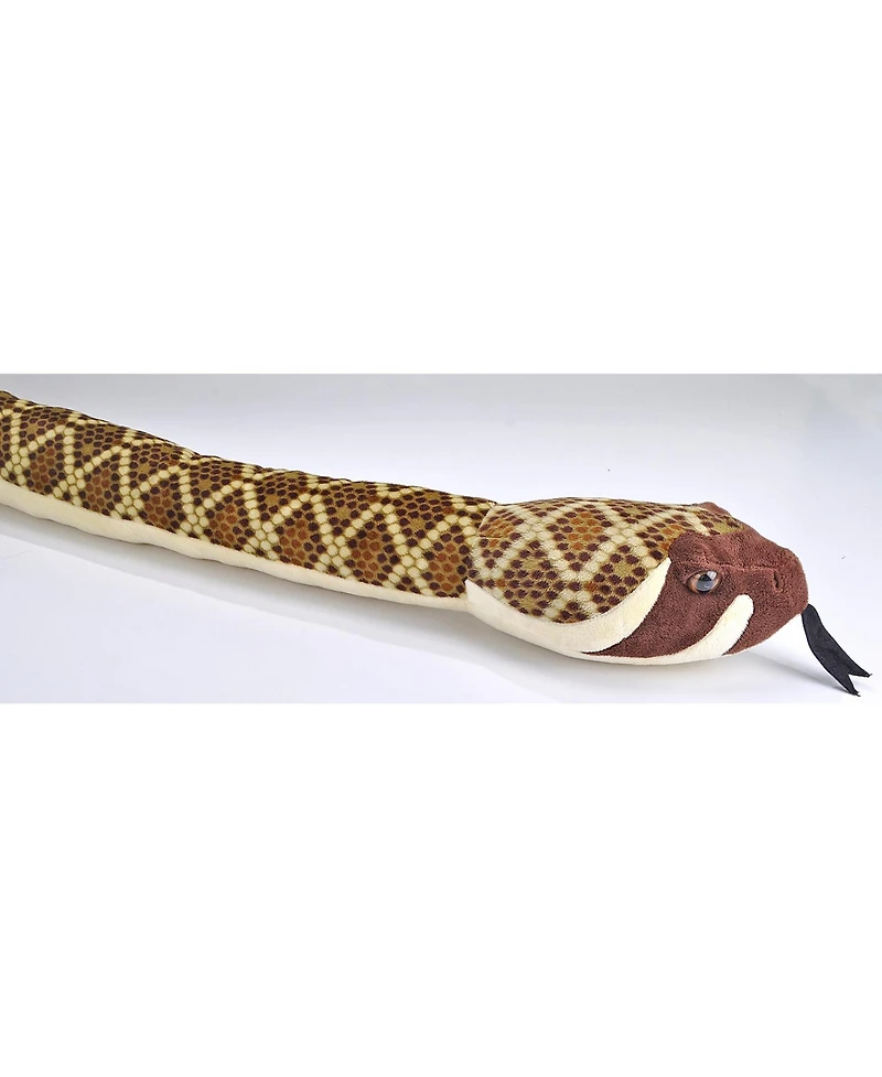 Wild Republic Plush Snake Jumbo Western Diamondback Rattlesnake Stuffed Animal, 110 Inches