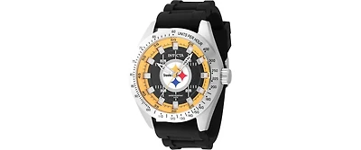 Invicta Men's 47858 Nfl Pittsburgh Steelers Quartz Multifunction Yellow, Black Dial Watch