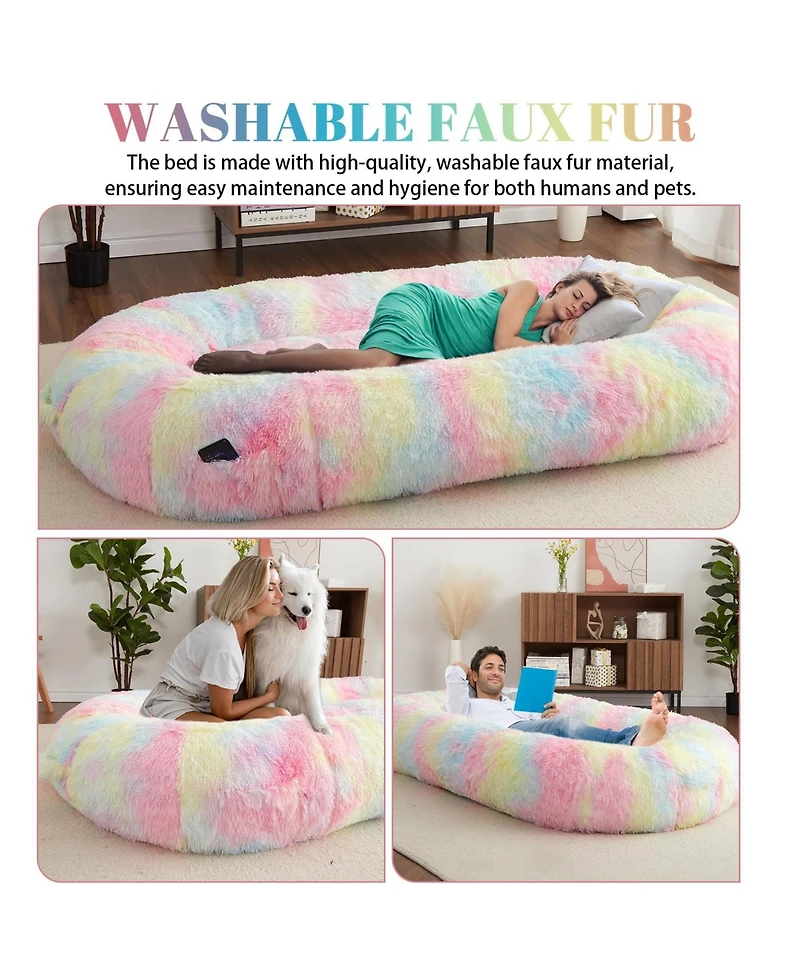 gaomon Human Size Dog Bed for Adult People,71"x43.3"x10" Large Dog Bed