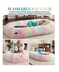 gaomon Human Size Dog Bed for Adult People,71"x43.3"x10" Large Dog Bed