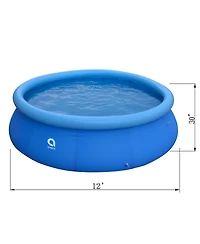Jleisure 17808 12 Ft x 30" Prompt Set Inflatable Outdoor Backyard Swimming Pool