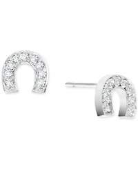 Cubic Zirconia Horseshoe Stud Earrings (1/3 ct. t.w.) in Sterling Silver
