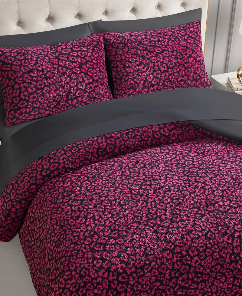 Juicy Couture Cheetah Feathered 3-Pc. Comforter Set, Full/Queen
