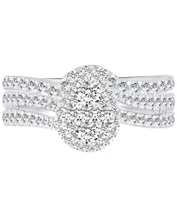 Diamond Pear Shaped Cluster Bridal Set (1 ct. t.w) in 14k White Gold