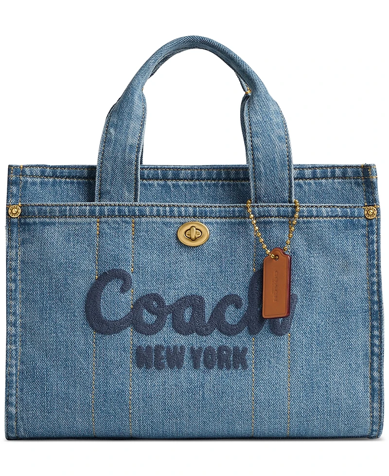 Coach Cargo Medium Denim Tote Bag 26