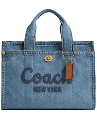 Coach Cargo Medium Denim Tote Bag 26
