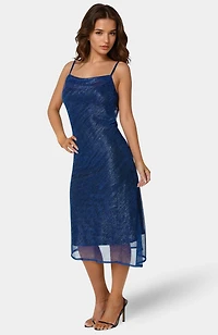 Bebe Women's Pleat Cowl Midi Dress