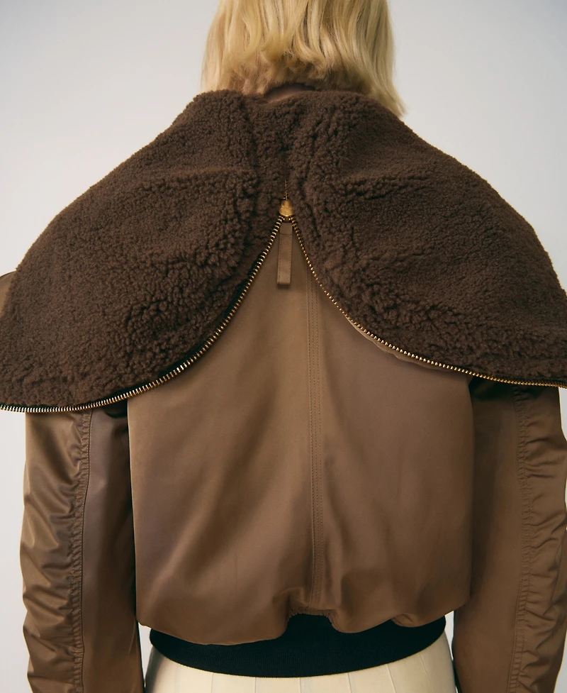 Mango Women's Fleece Lining Bomber Jacket