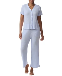 Tommy Hilfiger Women's 2-Pc. Th Cardigan Top & Cropped Pants Pajama Set