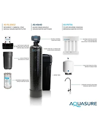 Aquasure 72,000 Grains Whole House Water Filtration Bundle with 75 Gpd Ro System, for 4-6 bathrooms