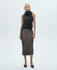 Mango Women's Sequin Midi Skirt