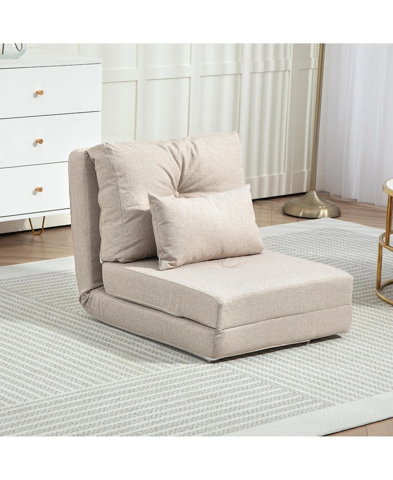 Homcom Convertible Chair, Floor Lazy Sofa with Adjustable Backrest,