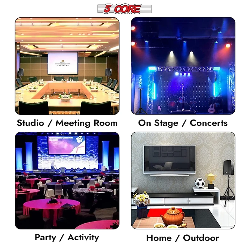 5 Core Speaker Stand Tripod Heavy Duty Adjustable Up to 72 Inch Dj Studio Monitor Stands Pole Mount - Orange - 2 Pcs