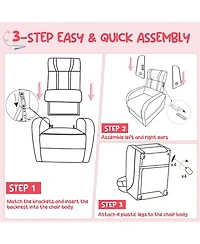 Gouun Kids Recliner Chair with Side Pockets and Footrest