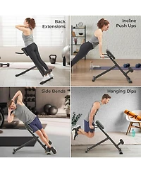 LifePro Adjustable Hyperextension Bench for Glutes, Hamstrings, and Lower Back - Foldable Home Gym Equipment