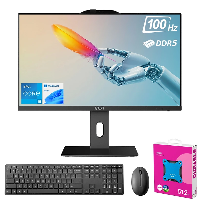 Msi Pro AP242P 23.8" Daily All-in-One Intel Core i5 14400 8GB Ram Intel Uhd Graphics 1TB Ssd Storage Windows 11 Home Fhd 100Hz