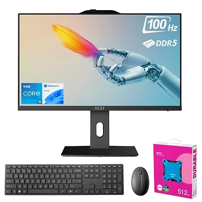 Msi Pro AP242P 23.8" Daily All-in-One Intel Core i5 14400 8GB Ram Intel Uhd Graphics 1TB Ssd Storage Windows 11 Home Fhd 100Hz