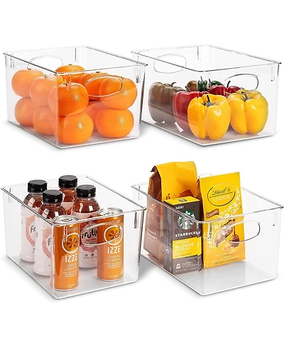 Sorbus Large Plastic Storage Bins - for Kitchen Organization, Pantry Organizers and Storage, Fridge Organizer