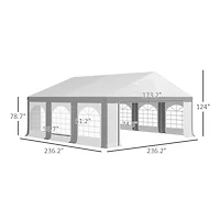 Outsunny 20' x 20' Heavy-duty Large Wedding Tent with Sidewalls,