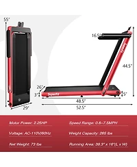 Gymax Motorized Treadmill Folding Under Desk Electric w/ App