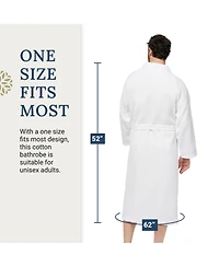 Ben Kaufman Velour Kimono Bathrobes - 100% Cotton Shawl Collar Spa Robes with Monogram Options - Soft & Luxury Gifts for Men & Women, Waffle Style