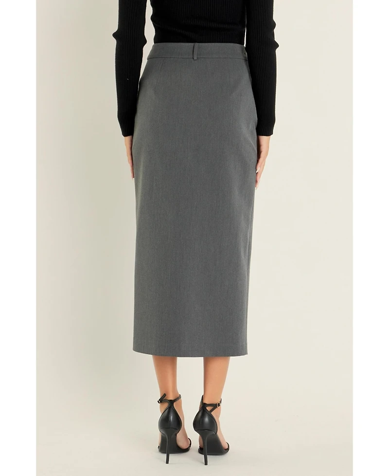 endless rose Women's Front Slit Maxi Skirt