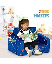 Gouun 2-in-1 Convertible Kids Sofa with Velvet Fabric