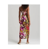 Natori Women's Rainforest Maxi Halter Dress with Brass Ring