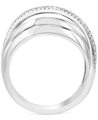 Effy Diamond Crossover Multirow Ring (1/4 ct. t.w.) in Sterling Silver